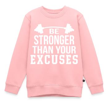 Soyez plus fort - Sweat Premium enfant bio - rose - Devant - AI Model Kid Female (0cm)