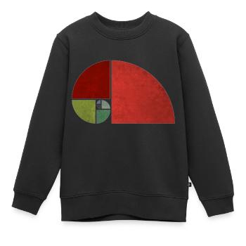 Fibonacci Kurve goldener Schnitt Retro used optik - Kinder Premium Organic Sweatshirt - Schwarz - Vorne - AI Model Kid Female (0cm)