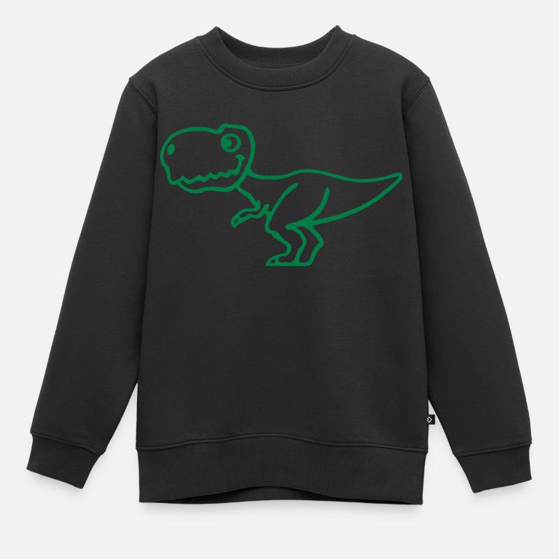 T-Rex - Kinder Premium Organic Sweatshirt - Schwarz