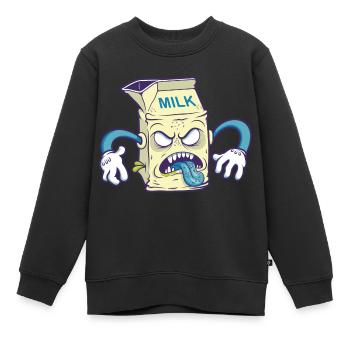 Lait mauvais - Sweat Premium enfant bio - noir - Devant - AI Model Kid Female (0cm)