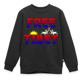 Tibet Free - Sweat Premium enfant bio - noir - Devant - AI Model Kid Female (0cm)