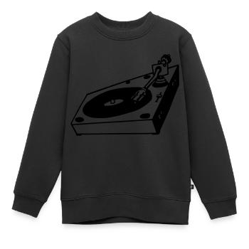 turntable - Kinder Premium Organic Sweatshirt - Schwarz - Vorne - AI Model Kid Female (0cm)