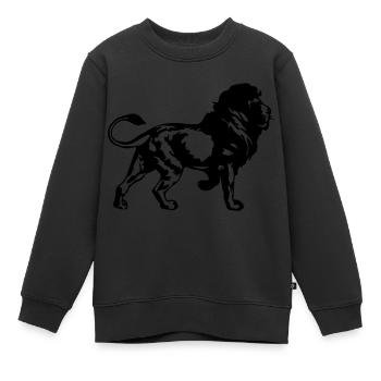 lion - Sweat Premium enfant bio - noir - Devant - AI Model Kid Female (0cm)