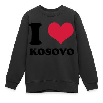 j'aime le kosovo - Sweat Premium enfant bio - noir - Devant - AI Model Kid Female (0cm)