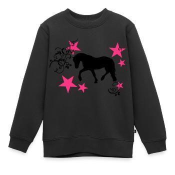 Bricoler silhouette Friese avec des étoiles et - Sweat Premium enfant bio - noir - Devant - AI Model Kid Female (0cm)