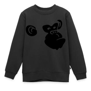 Conception de tête de singe cool - Sweat Premium enfant bio - noir - Devant - AI Model Kid Female (0cm)