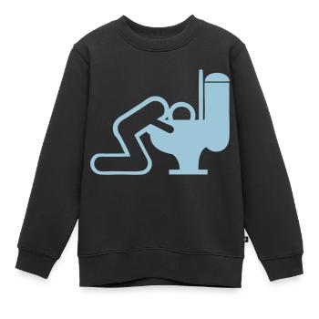 erbricht Mann Toilette Welpen WC - Kinder Premium Organic Sweatshirt - Schwarz - Vorne - AI Model Kid Female (0cm)