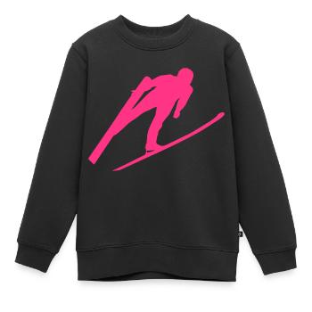 skispringer - skijumper - Kinder Premium Organic Sweatshirt - Schwarz - Vorne - AI Model Kid Female (0cm)