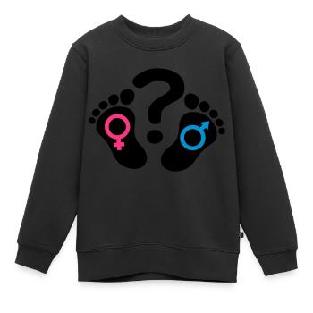Point d'interrogation empreintes pieds icône fille - Sweat Premium enfant bio - noir - Devant - AI Model Kid Female (0cm)
