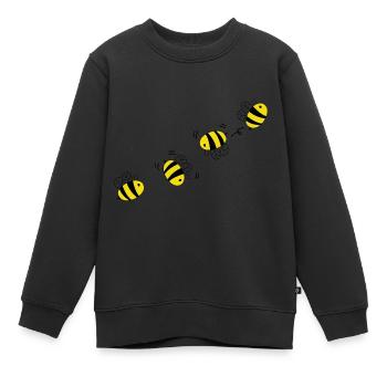 Biene - Kinder Premium Organic Sweatshirt - Schwarz - Vorne - AI Model Kid Female (0cm)