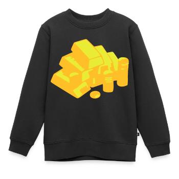 Gold, Or, richesse - Sweat Premium enfant bio - noir - Devant - AI Model Kid Female (0cm)