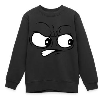 boeses wuetendes gesicht zur seite gucken kopf aug - Kinder Premium Organic Sweatshirt - Schwarz - Vorne - AI Model Kid Female (0cm)