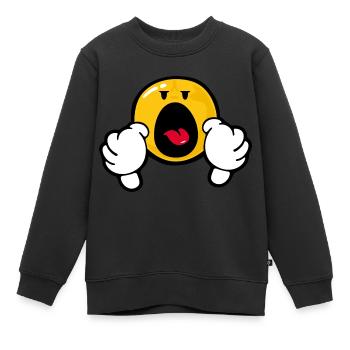 Smiley Anger - Sweat Premium enfant bio - noir - Devant - AI Model Kid Female (0cm)