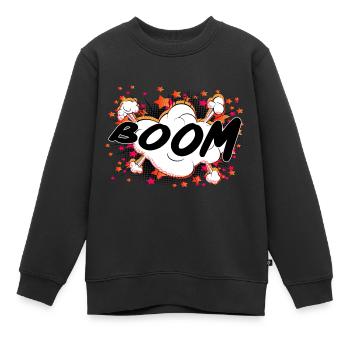 Boom 2 J - Kinder Premium Organic Sweatshirt - Schwarz - Vorne - AI Model Kid Female (0cm)