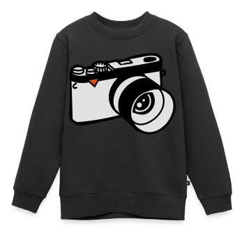 Kamera - Kinder Premium Organic Sweatshirt - Schwarz - Vorne - AI Model Kid Female (0cm)