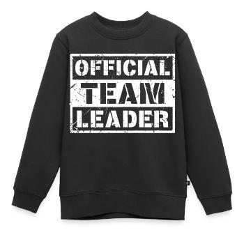 Official Team Leader (Used) - Sweat Premium enfant bio - noir - Devant - AI Model Kid Female (0cm)