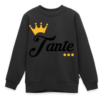 Oncle / Tante / Cousin / Cousine - Sweat Premium enfant bio - noir - Devant - AI Model Kid Female (0cm)