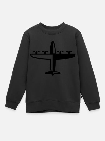 avion - Sweat Premium enfant bio - noir