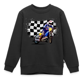 Speedway Racing - Racing Flag - Kinder Premium Organic Sweatshirt - Schwarz - Vorne - AI Model Kid Female (0cm)