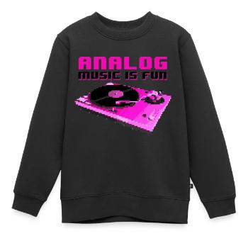ANALOG MUSIC IS FUN - Kids Premium Organic Sweatshirt - black - Front - AI Model Kid Female (0cm)