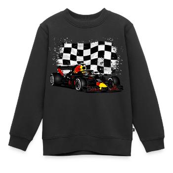 Racecar - Racing car - Racing flag - Kinder Premium Organic Sweatshirt - Schwarz - Vorne - AI Model Kid Female (0cm)