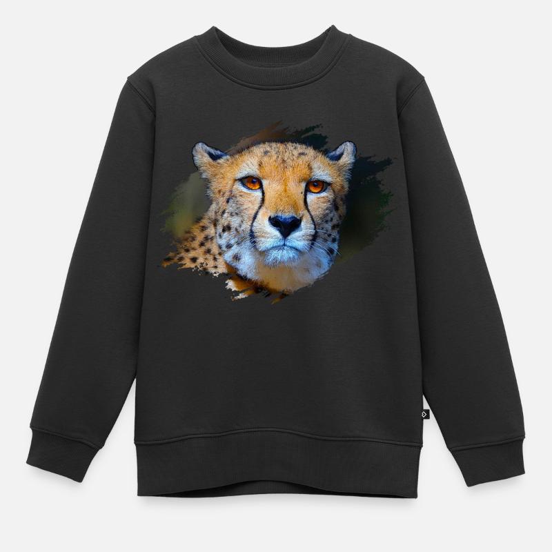 Guépard - Sweat Premium enfant bio - noir
