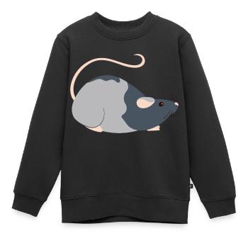 Rat doux - Sweat Premium enfant bio - noir - Devant - AI Model Kid Female (0cm)