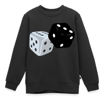 DÉ BLANC, DONNÉ NOIR - Sweat Premium enfant bio - noir - Devant - AI Model Kid Female (0cm)