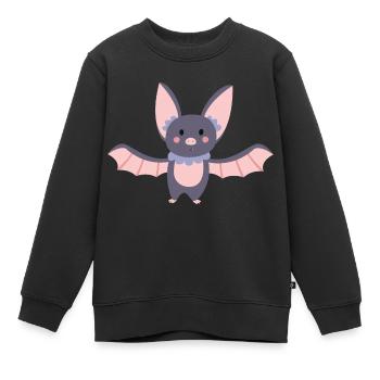 chauve souris - Sweat Premium enfant bio - noir - Devant - AI Model Kid Female (0cm)