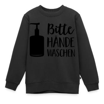 Hände waschen - Kinder Premium Organic Sweatshirt - Schwarz - Vorne - AI Model Kid Female (0cm)