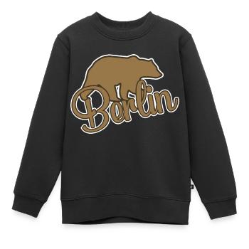 Bär Berlin Bear - Kinder Premium Organic Sweatshirt - Schwarz - Vorne - AI Model Kid Female (0cm)