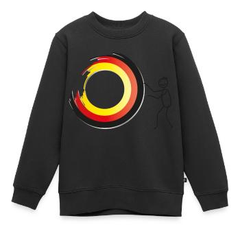 Team Deutschland, figure-barres abstraite avec drapeau - Sweat Premium enfant bio - noir - Devant - AI Model Kid Female (0cm)