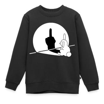 Rabbit Middle Finger - Kids Premium Organic Sweatshirt - black - Front - AI Model Kid Female (0cm)