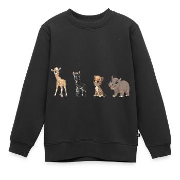 Animaux - Sweat Premium enfant bio - noir - Devant - AI Model Kid Female (0cm)