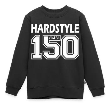 Hardstyle 150 BPM - Sweat Premium enfant bio - noir - Devant - AI Model Kid Female (0cm)