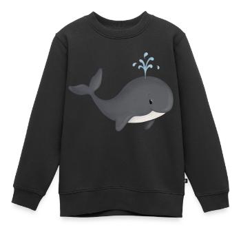 Jolie baleine - Sweat Premium enfant bio - noir - Devant - AI Model Kid Female (0cm)