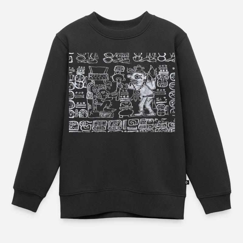 Aztekisches Grafikdesign - Kinder Premium Organic Sweatshirt - Schwarz