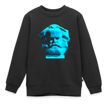 Monument Karl Marx, Chemnitz Nischel. bleu - Sweat Premium enfant bio - noir - Devant - AI Model Kid Female (0cm)