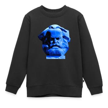 Monument Karl Marx, Chemnitz Nischel. Bleu foncé - Sweat Premium enfant bio - noir - Devant - AI Model Kid Female (0cm)