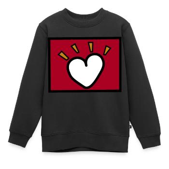 Lieben ist dringend - Kinder Premium Organic Sweatshirt - Schwarz - Vorne - AI Model Kid Female (0cm)