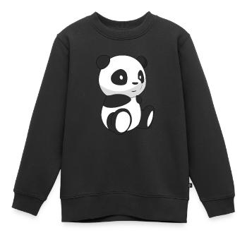 Panda qui sourit - Sweat Premium enfant bio - noir - Devant - AI Model Kid Female (0cm)