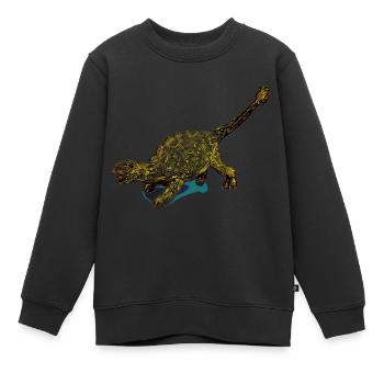 Bande dessinée Ankylosaurus - Sweat Premium enfant bio - noir - Devant - AI Model Kid Female (0cm)