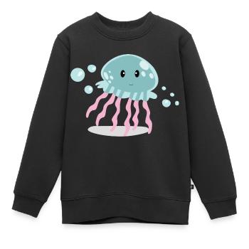 Qualle - Kinder Premium Organic Sweatshirt - Schwarz - Vorne - AI Model Kid Female (0cm)