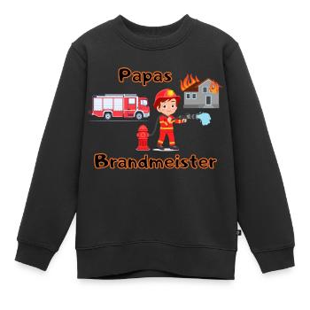 Papas Brandmeister - Kinder Premium Organic Sweatshirt - Schwarz - Vorne - AI Model Kid Female (0cm)