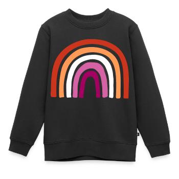 Lesbisch Regenbogen LGBT - Kinder Premium Organic Sweatshirt - Schwarz - Vorne - AI Model Kid Female (0cm)