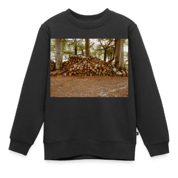 Holz im Wald - Kinder Premium Organic Sweatshirt - Schwarz - Vorne - AI Model Kid Female (0cm)