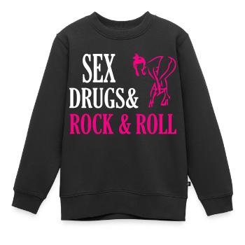 Rock Musik Rock and Roll - Sweat Premium enfant bio - noir - Devant - AI Model Kid Female (0cm)