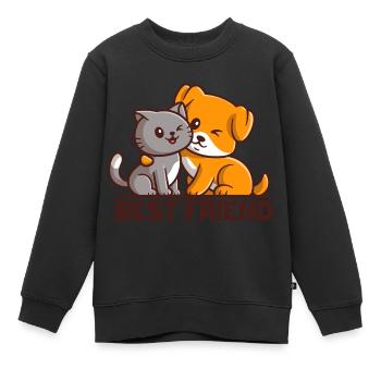 Best Friend - bester Freund - Kinder Premium Organic Sweatshirt - Schwarz - Vorne - AI Model Kid Female (0cm)