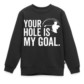 Golf Votre trou est mon but - Sweat Premium enfant bio - noir - Devant - AI Model Kid Female (0cm)