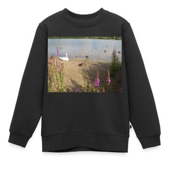 ENTE IN EINEM SEE - Kinder Premium Organic Sweatshirt - Schwarz - Vorne - AI Model Kid Female (0cm)